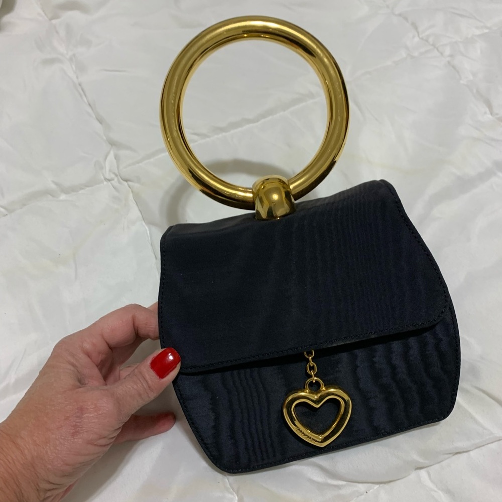 FALL SALE.   Vintage Red wall for Moschino silk faille evening bag
